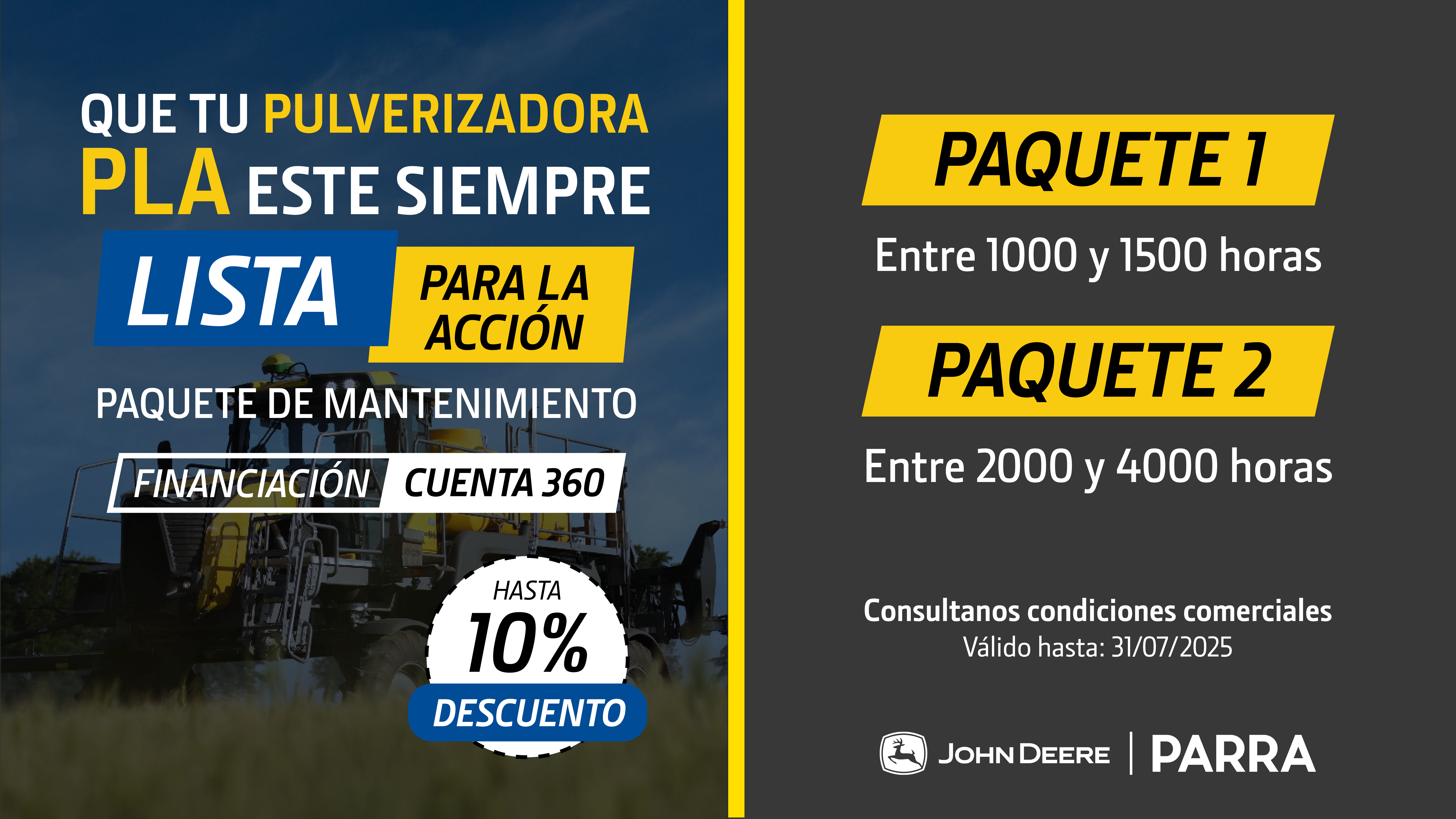 Paquete de Servicio para Pulverizadoras PLA